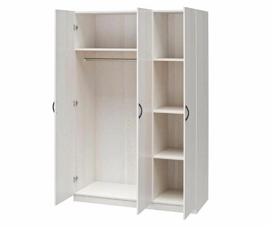 Ivory Oak 3-Door Storage Wardrobe - Image 9