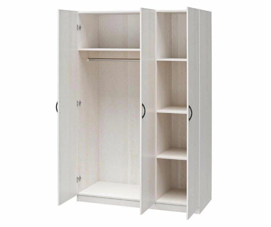 Ivory Oak 3-Door Storage Wardrobe - Image 2