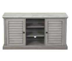 52" Gray & White Faux Marble TV Stand