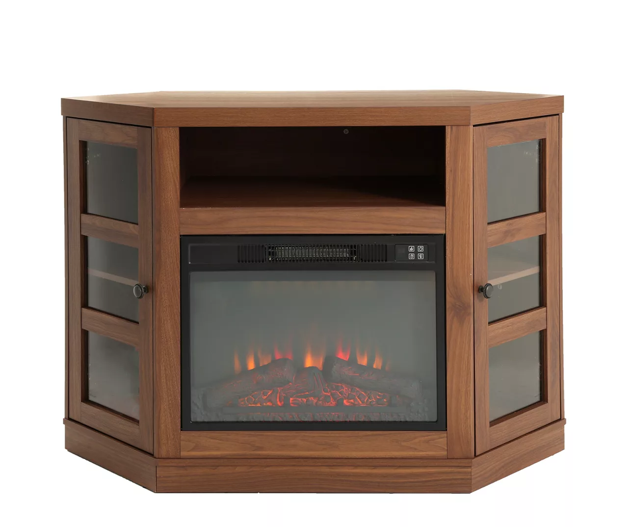 48" Brown Corner Electric Fireplace Console