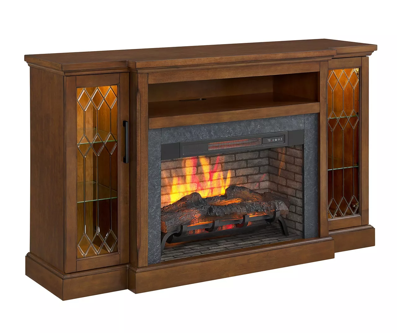 66" Heirloom Cherry Electric Fireplace Console - Image 2