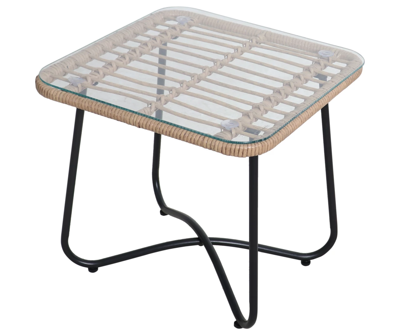 Santa Cruz 3-Piece Rattan Cushioned Patio Chair & Side Table Set - Image 4