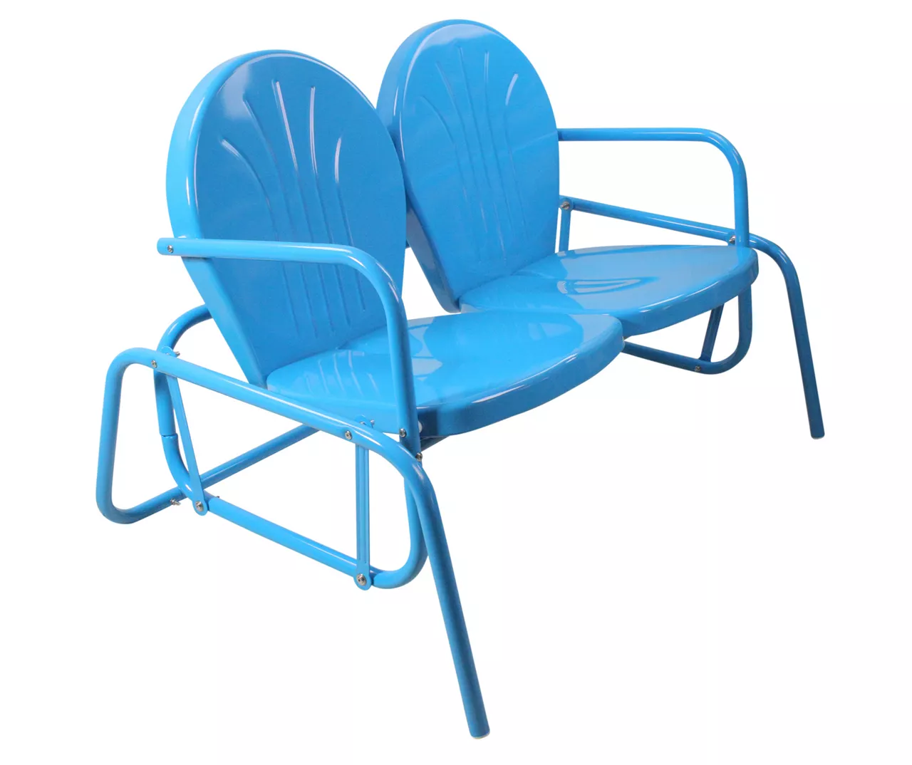 Northlight Turquoise 2-Person Metal Glider Bench - Image 3