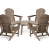 Glitzhome 5-Piece Adirondack Outdoor Chair & Coffee Table Set