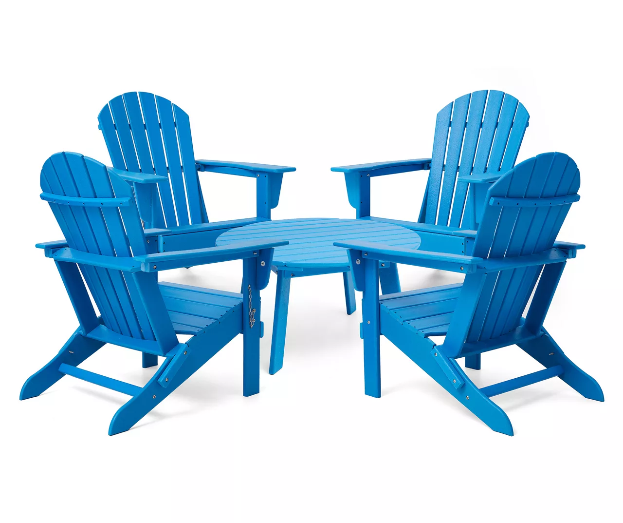 Glitzhome 5-Piece Adirondack Outdoor Folding Chair & Coffee Table Set - Image 2