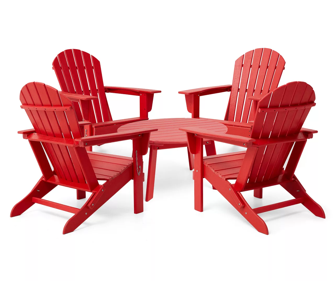 Glitzhome 5-Piece Adirondack Outdoor Folding Chair & Coffee Table Set - Image 4