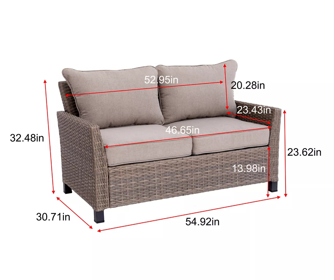 Broyhill Yorktown All-Weather Wicker Cushioned Patio Loveseat - Image 18