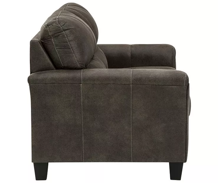 Navi Smoke Faux Leather Loveseat - Image 3