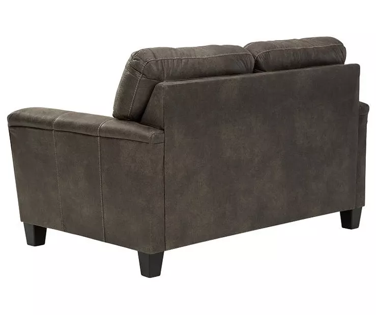 Navi Smoke Faux Leather Loveseat - Image 5