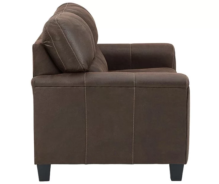 Navi Chestnut Faux Leather Loveseat - Image 4