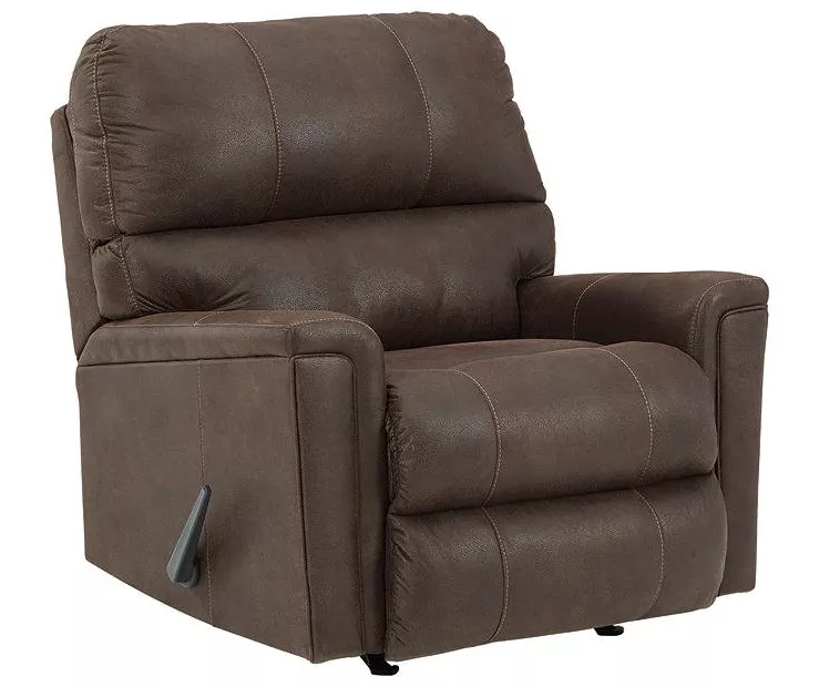 Navi Chestnut Faux Leather Rocker Recliner - Image 4