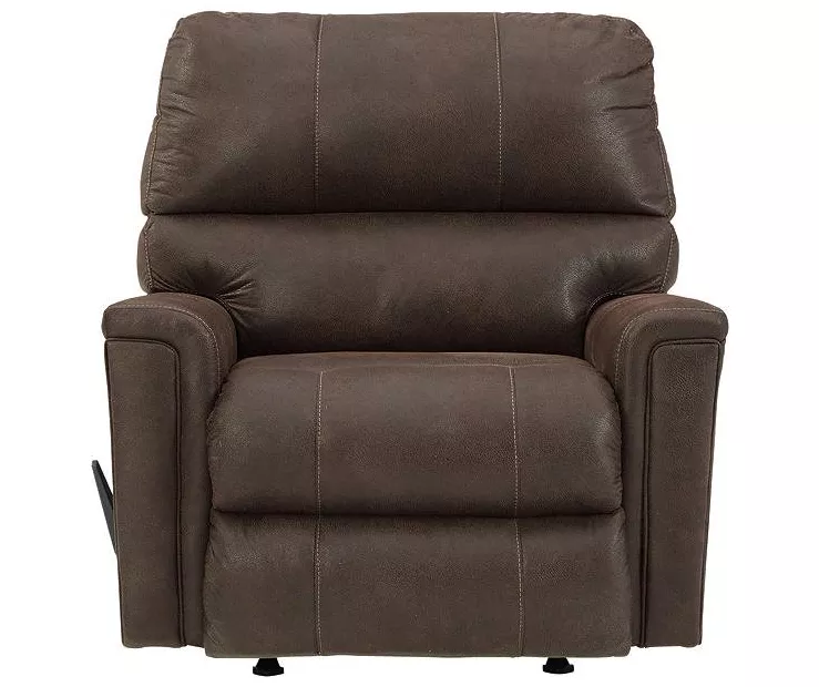 Navi Chestnut Faux Leather Rocker Recliner