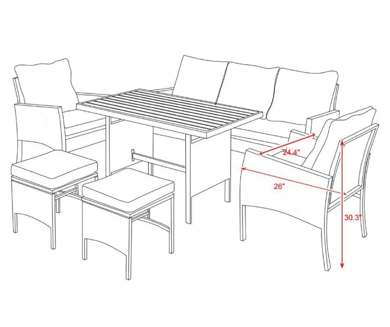 Valencia All-Weather Wicker Cushioned Patio Chairs, 2-Pack - Image 10