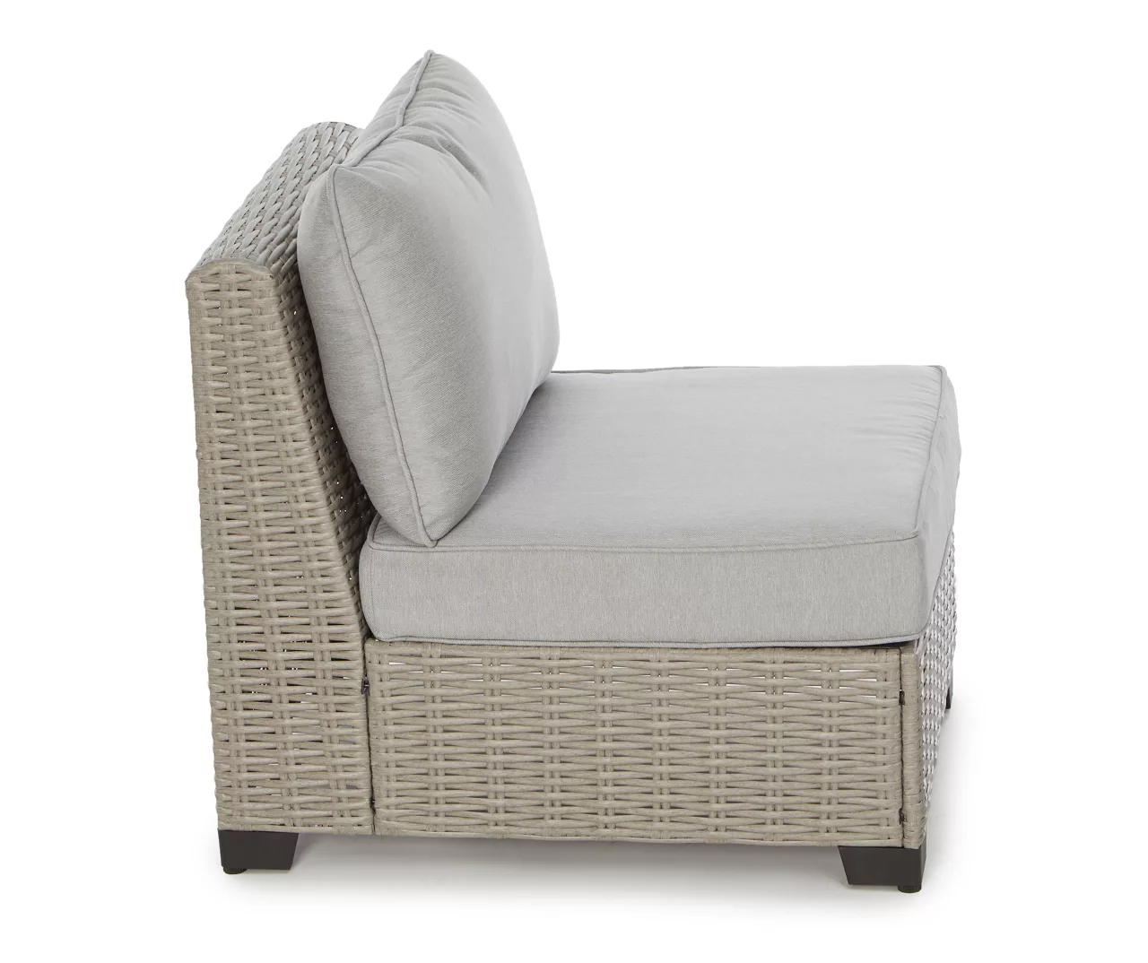 Pembroke All-Weather Wicker Cushioned Patio Armless Sofa Chair - Image 3