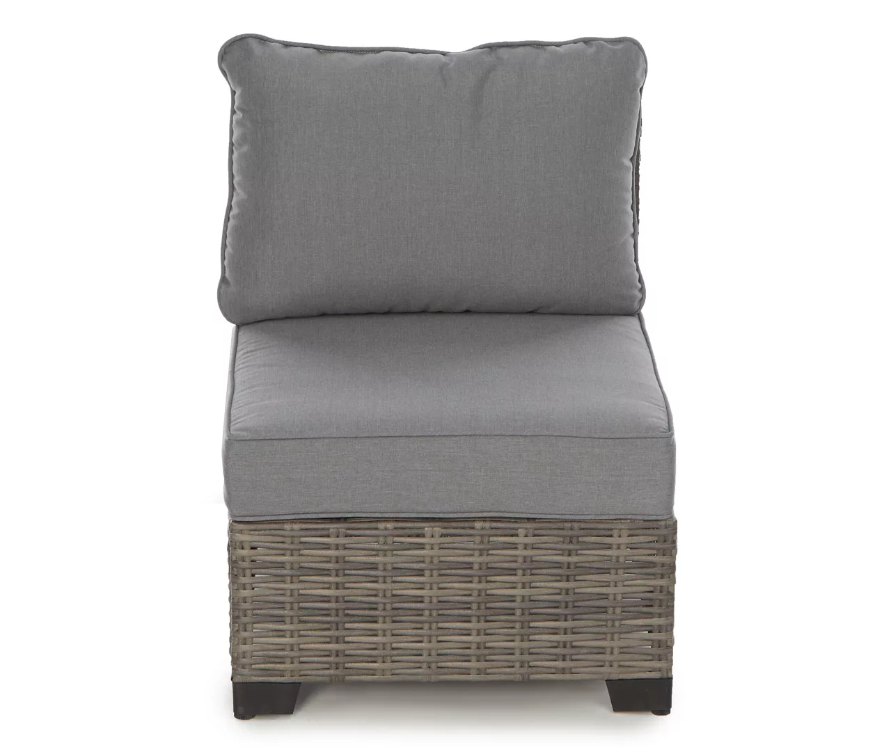 Pembroke All-Weather Wicker Cushioned Patio Armless Sofa Chair - Image 2