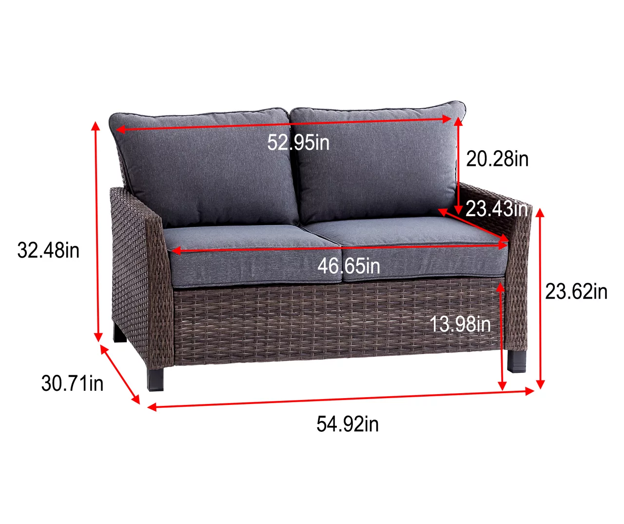 Broyhill Yorktown All-Weather Wicker Cushioned Patio Loveseat - Image 11