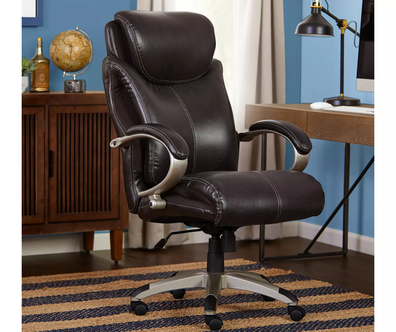 Dayton Dark Brown Big & Tall Bonded Leather Office Chair - Image 3