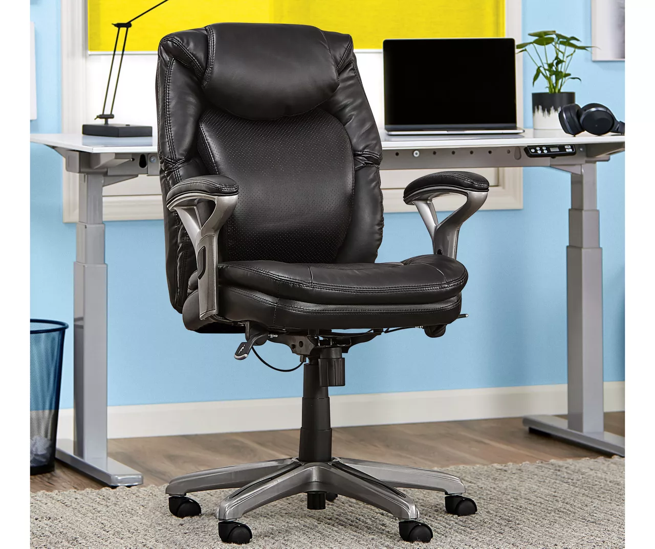 Anniston Black Bonded Leather Office Chair - Image 4