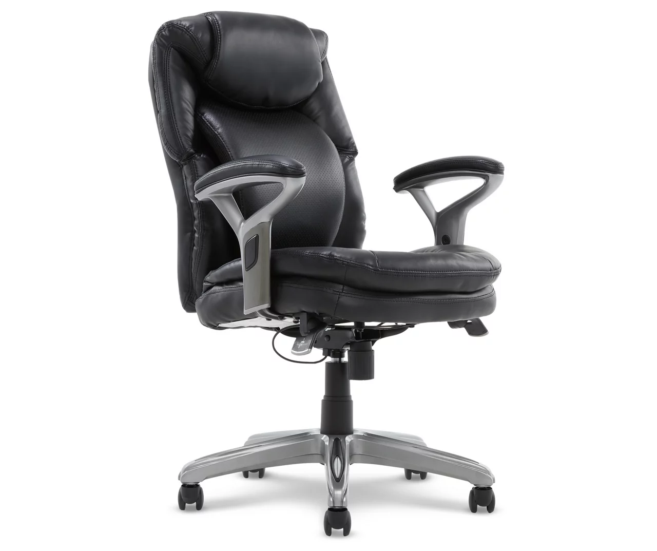 Anniston Black Bonded Leather Office Chair - Image 2
