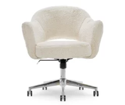 Valetta Cream Faux Fur Office Chair