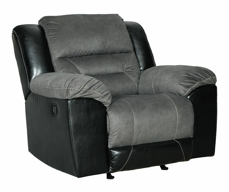 Earhart Slate Faux Leather Rocker Recliner - Image 3