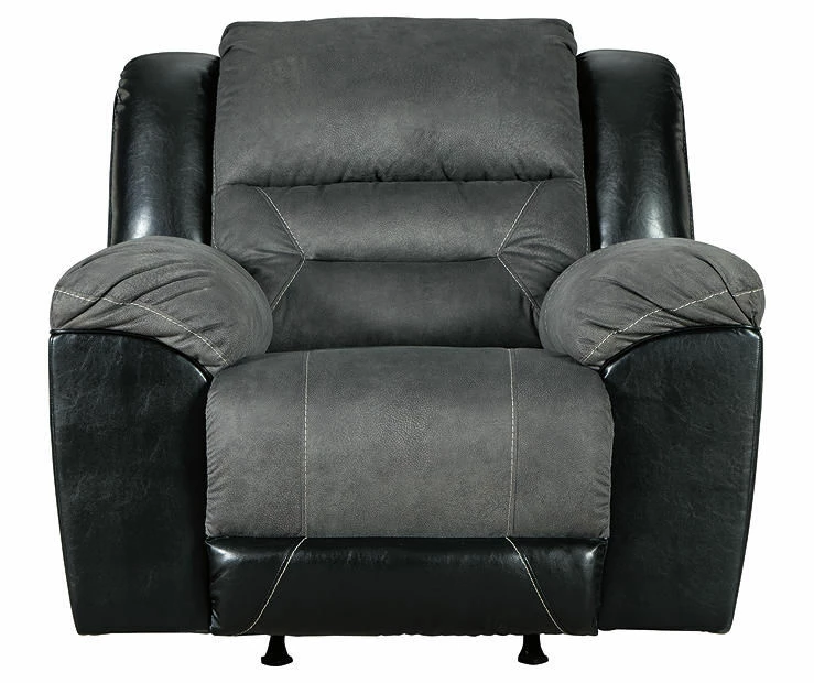 Earhart Slate Faux Leather Rocker Recliner