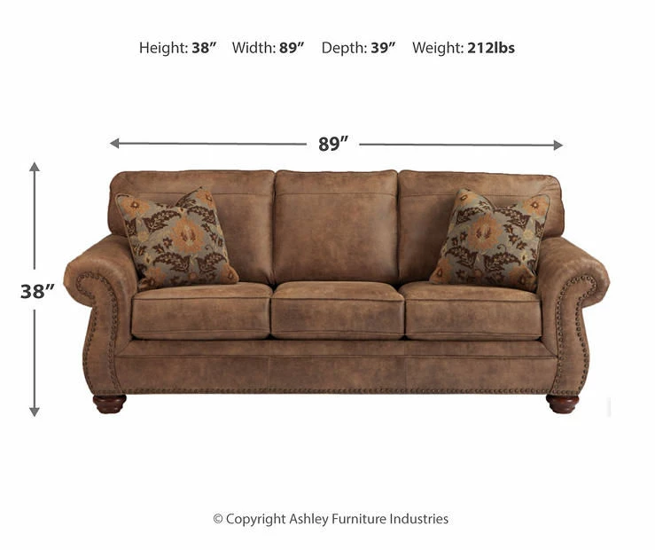 Larkinhurst Earth Faux Leather Queen Sofa Sleeper - Image 3