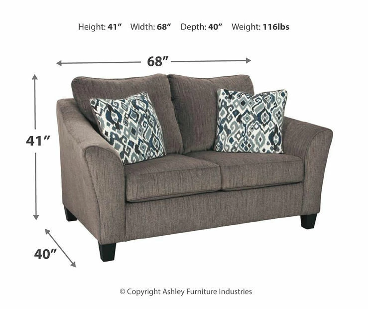 Nemoli Slate Loveseat - Image 7