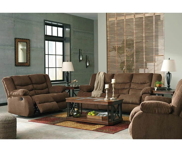 Tulen Chocolate Reclining Loveseat - Image 4