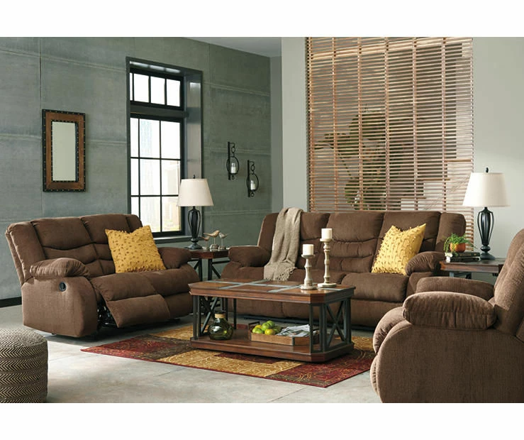 Tulen Chocolate Reclining Loveseat - Image 6