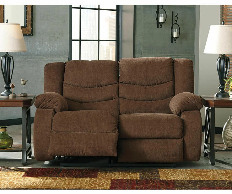 Tulen Chocolate Reclining Loveseat - Image 2