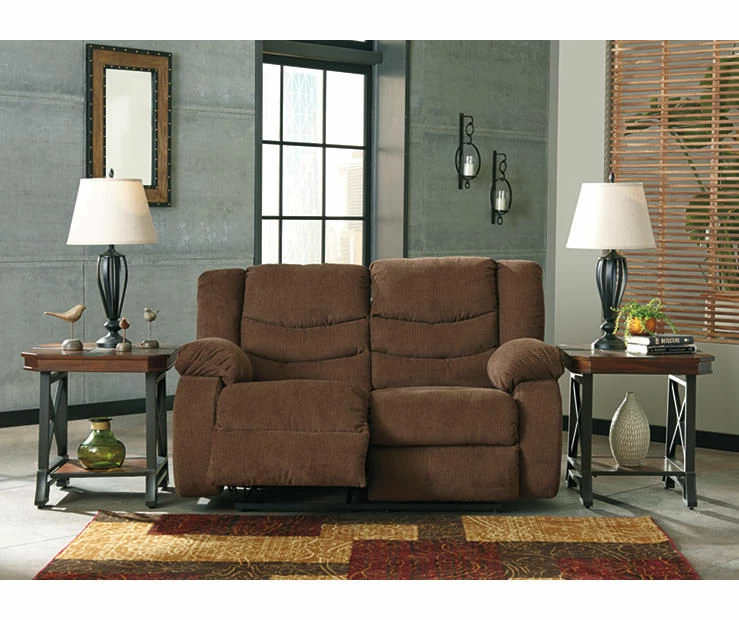 Tulen Chocolate Reclining Loveseat - Image 3
