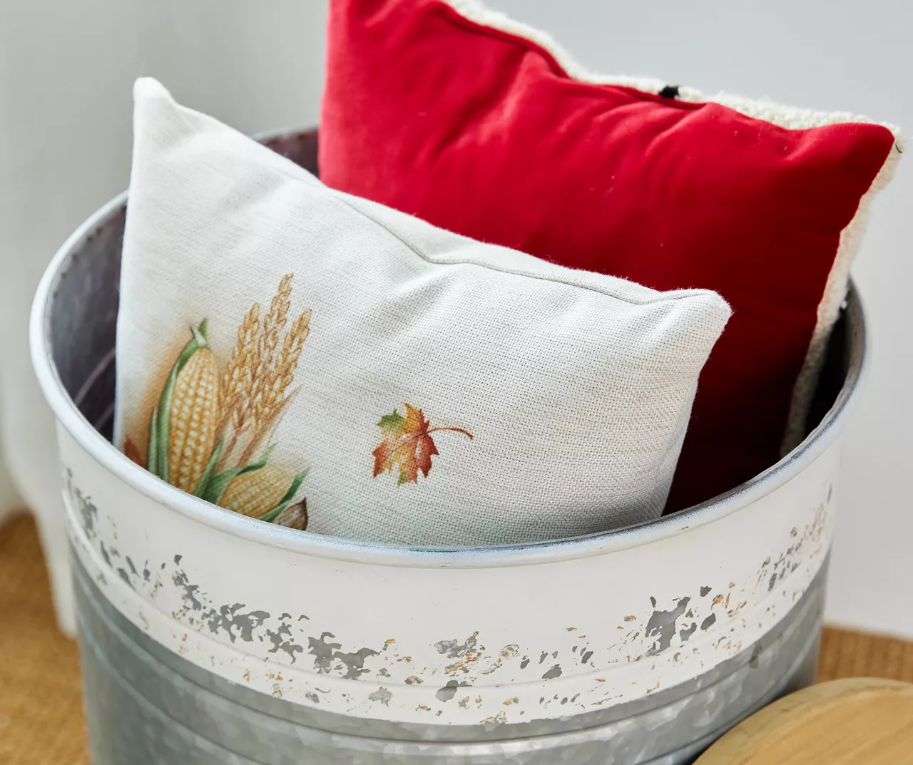 Galvanized Steel & White 2-Piece Metal Storage Stool Set - Image 5