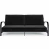 DHP Elbern Black Metal Futon With Black Microfiber Cover