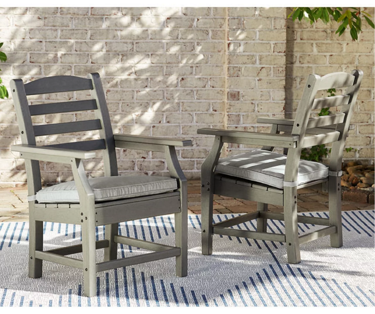 Visola Wood Look Cushioned Patio Armchairs, 2-pack - Image 5