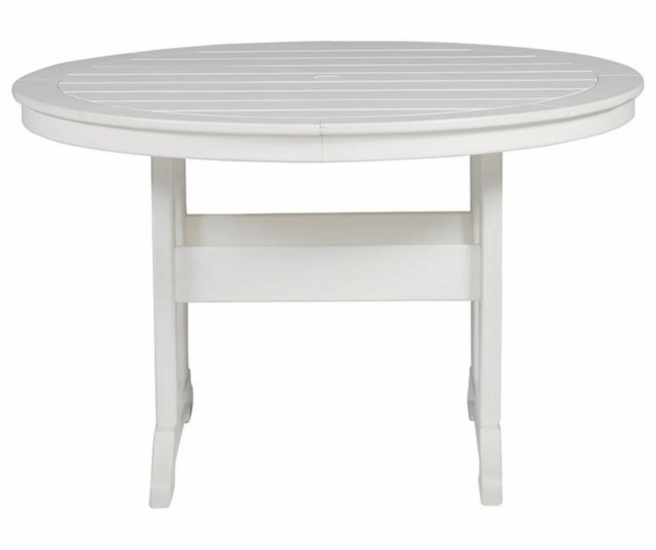 Crescent Luxe White Slat Patio Dining Table - Image 2