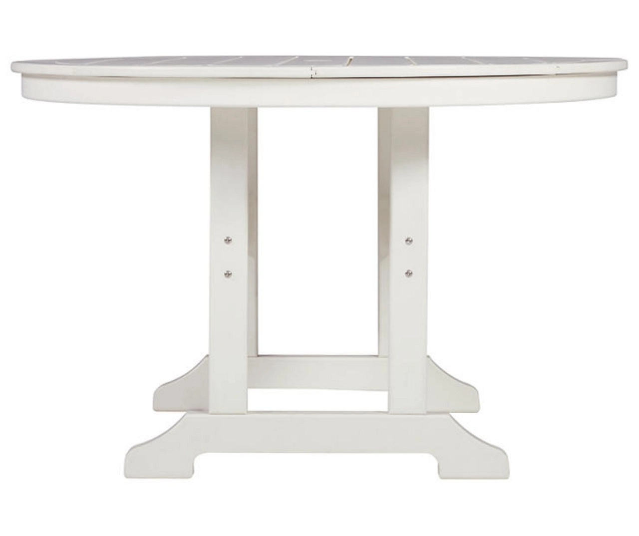 Crescent Luxe White Slat Patio Dining Table - Image 3