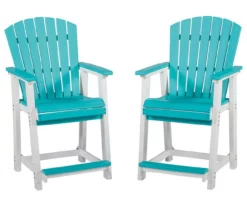 Eisley Wood Look Patio Dining Counter Stools, 2-Pack