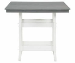 Transville Gray & White Wood Look Patio Counter Table