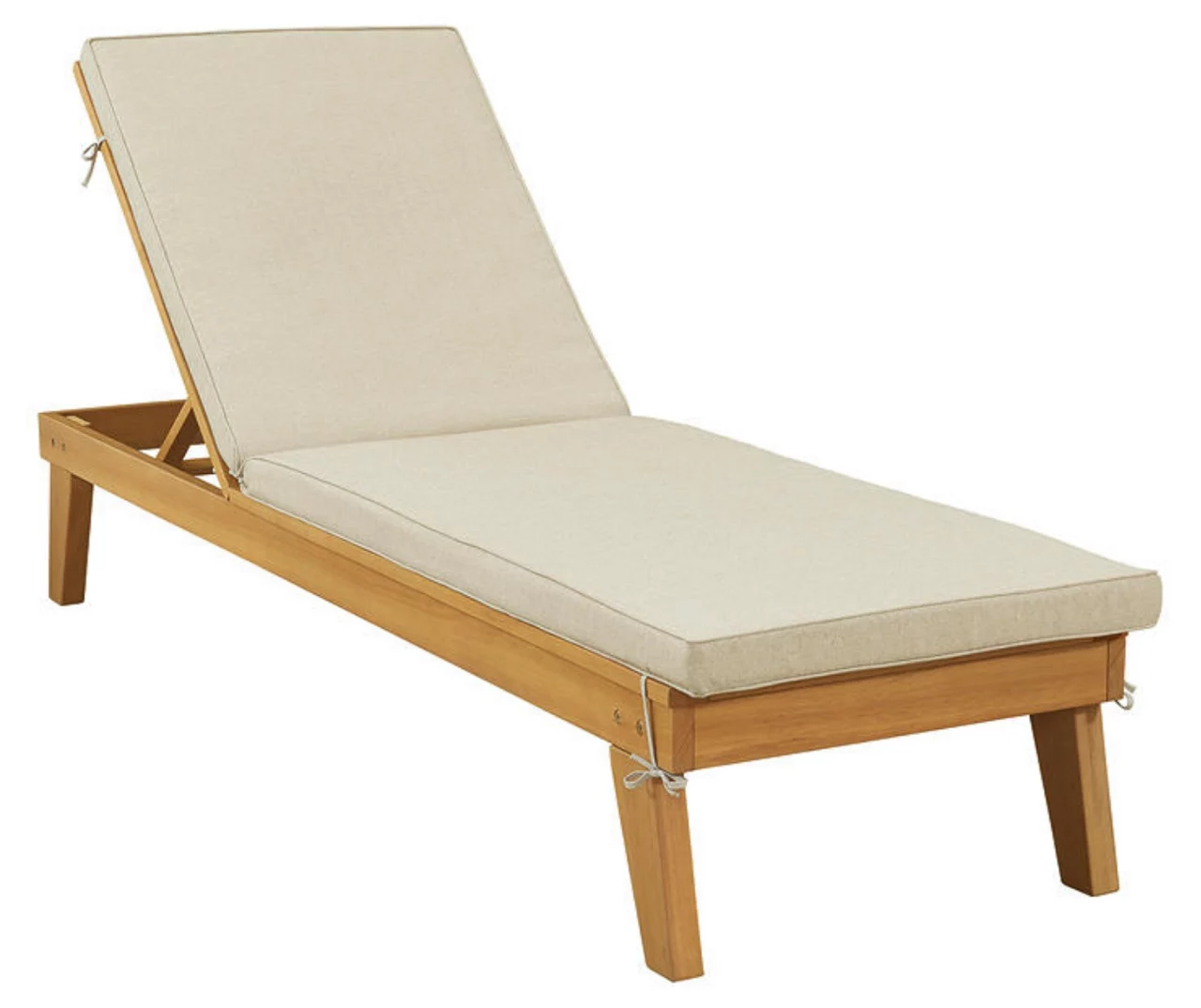 Byron Bay Wood Cushioned Patio Chaise Lounge - Image 2