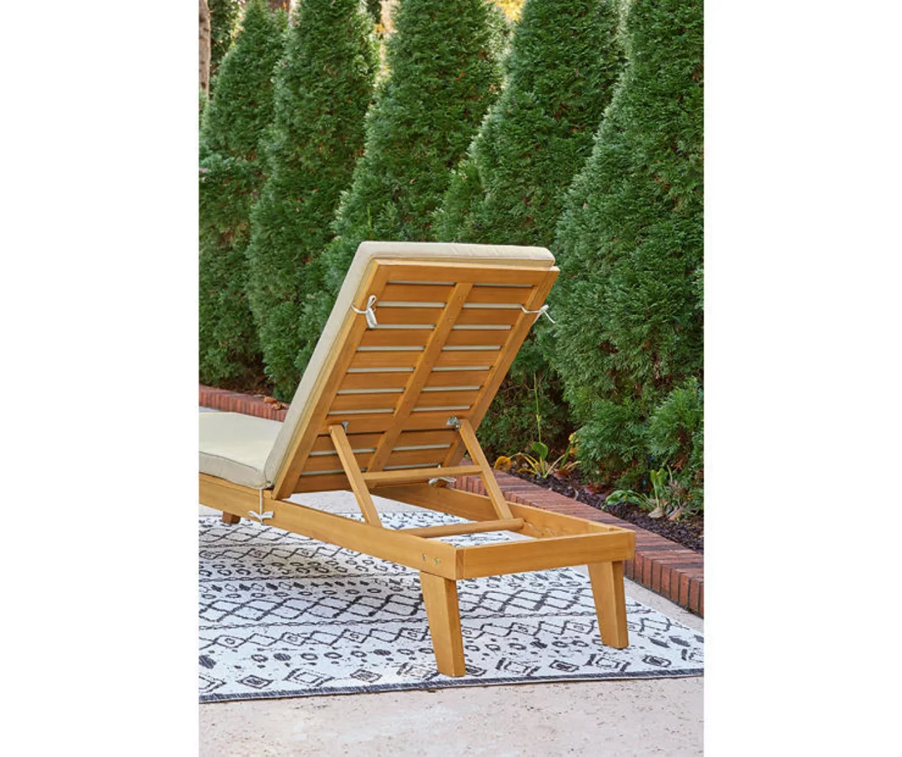 Byron Bay Wood Cushioned Patio Chaise Lounge - Image 9