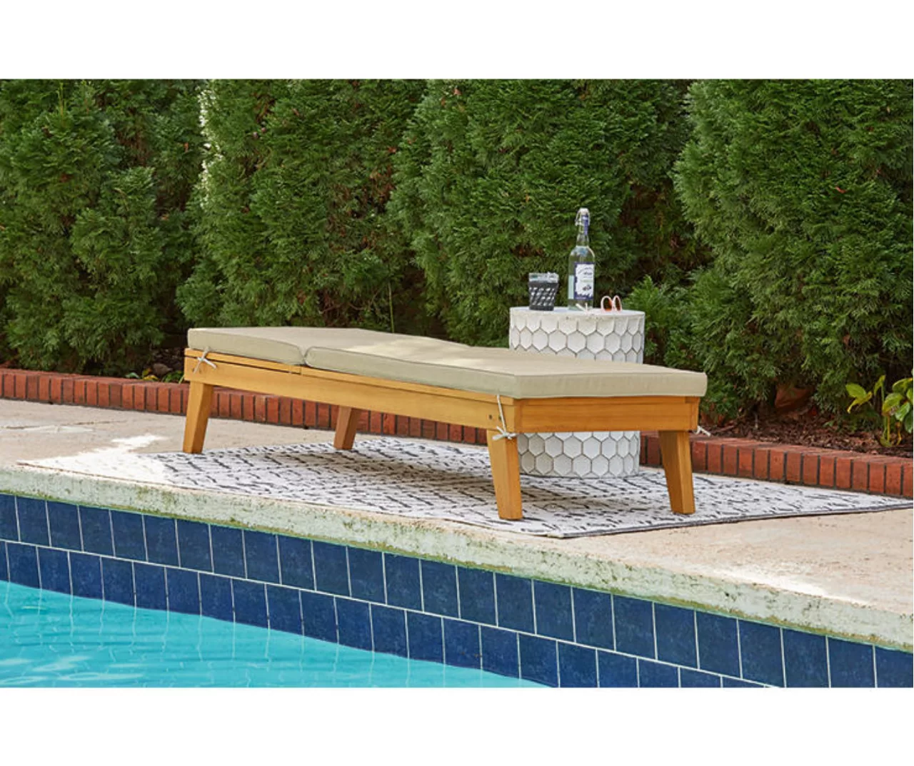 Byron Bay Wood Cushioned Patio Chaise Lounge - Image 8