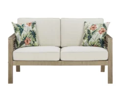 Barn Cove Wood Cushioned Patio Loveseat