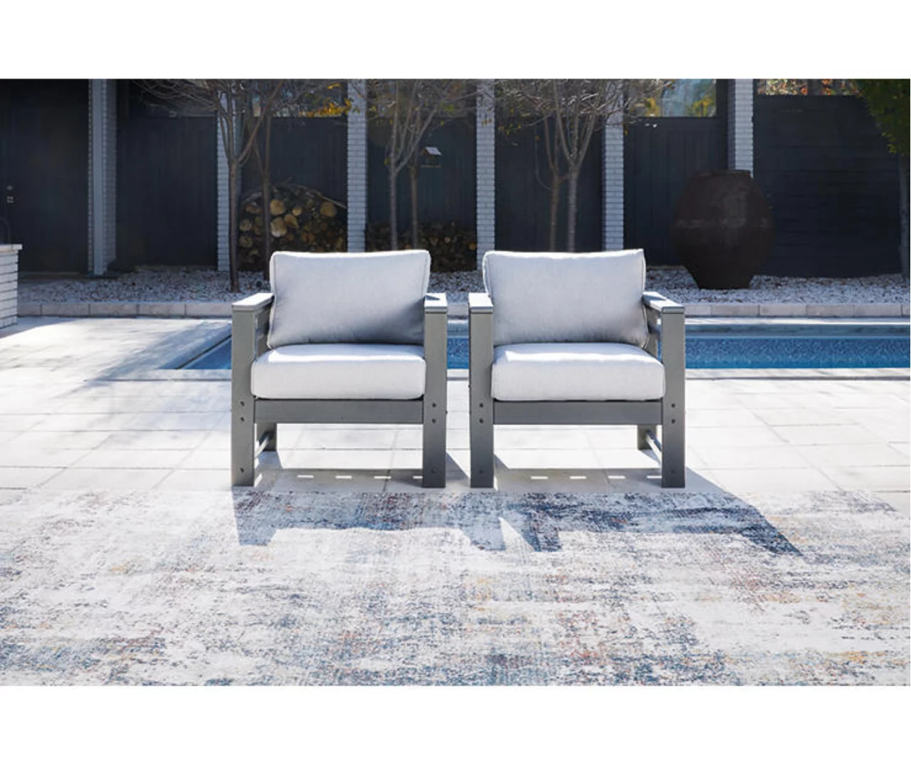 Amora Wood Look Cushioned Patio Chairs, 2-Pack - Image 6