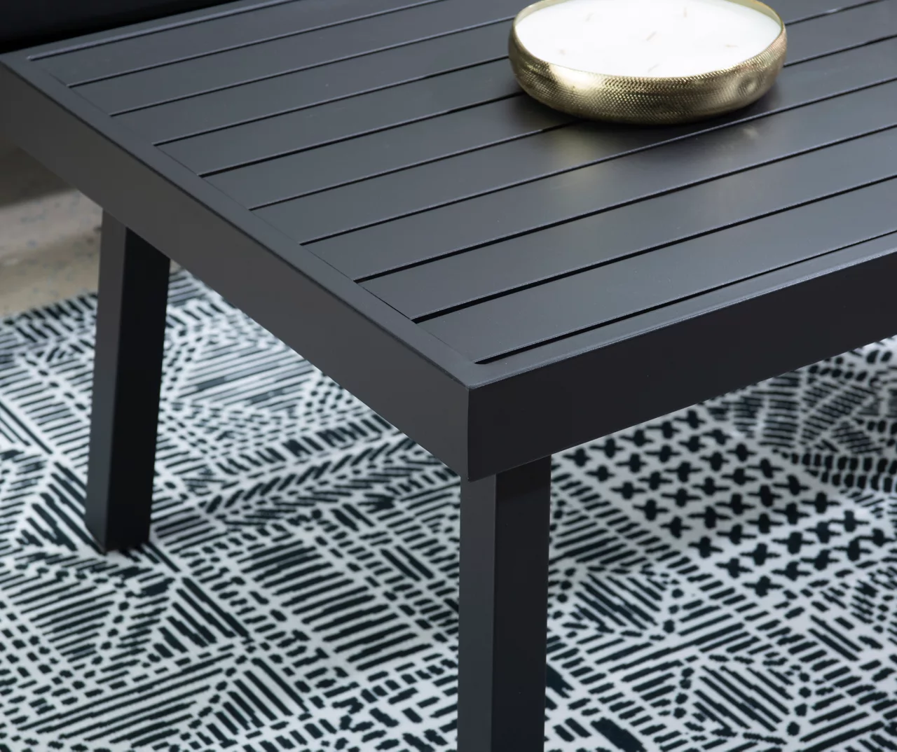 Marcy Black Metal Patio Coffee Table - Image 6