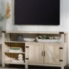 58" White Oak Barn Door Highboy TV Stand