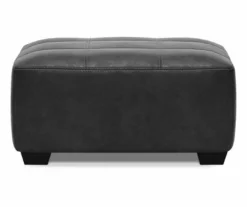 Bilgray Black Faux Leather Oversize Accent Ottoman