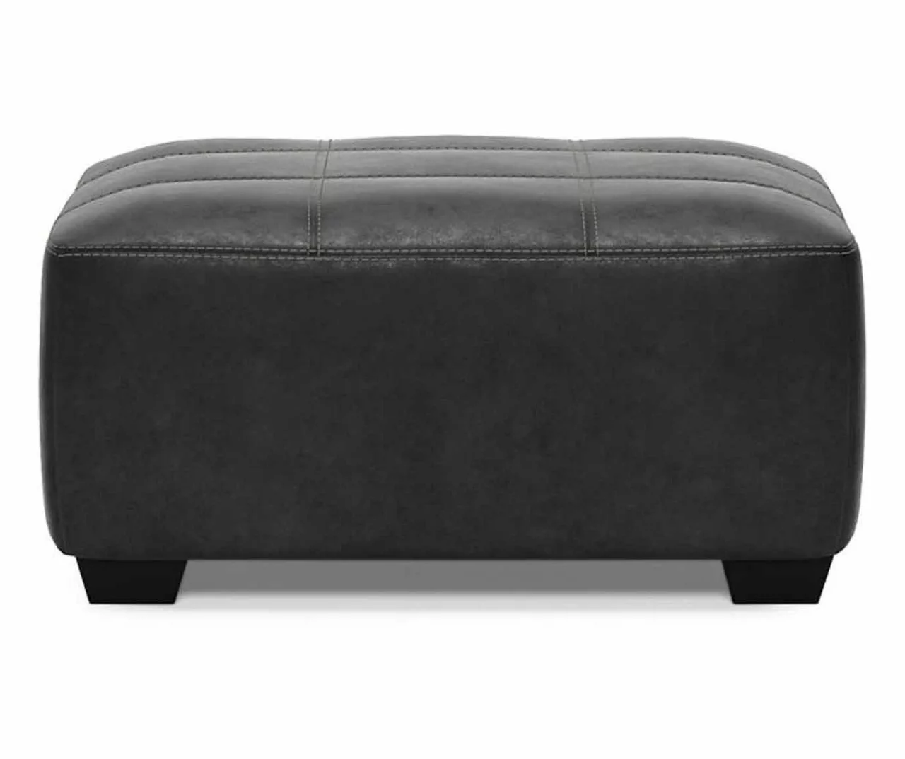 Bilgray Black Faux Leather Oversize Accent Ottoman