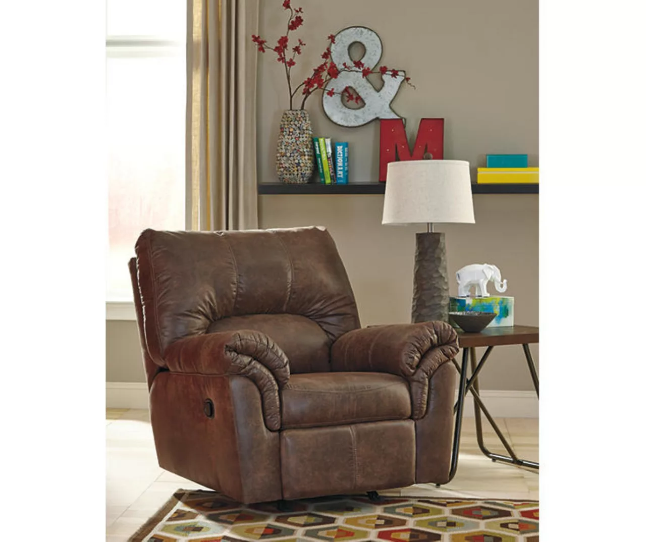 Bladen Coffee Faux Leather Rocker Recliner - Image 2