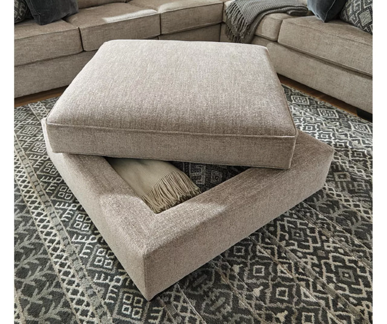 Bovarian Stone Storage Ottoman - Image 3